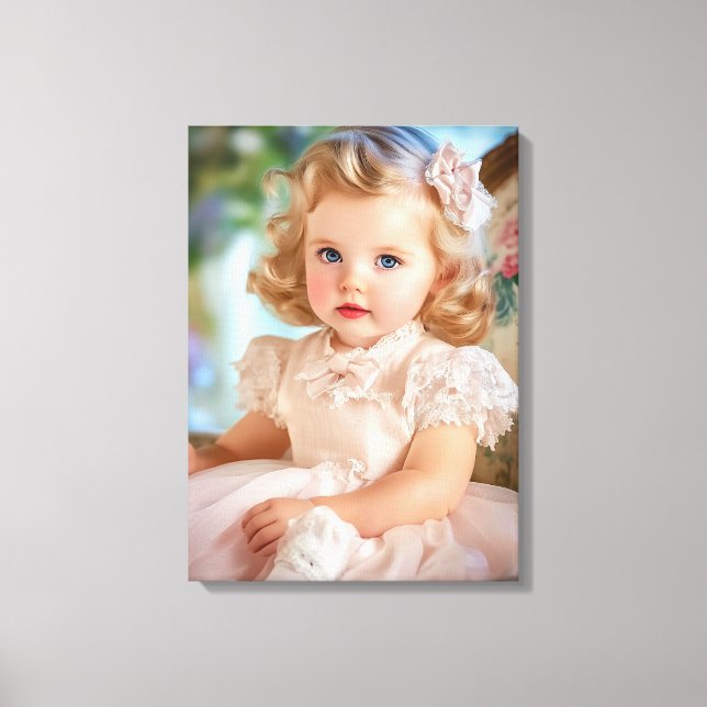 Toile Portrait de bébé fille des années 1950 (Recto)
