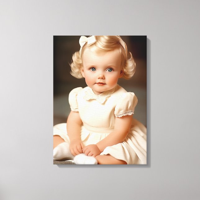 Toile Portrait de bébé fille des années 1950 (Recto)