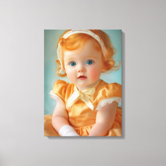 Toile Portrait de bébé fille des années 1950