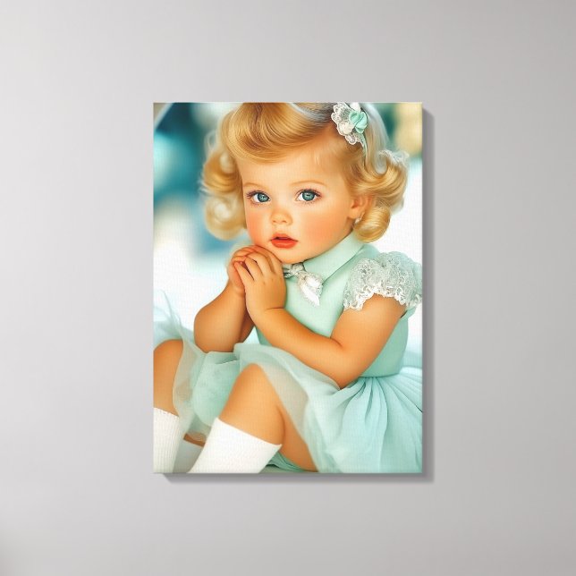 Toile Portrait de bébé fille des années 1950 (Recto)