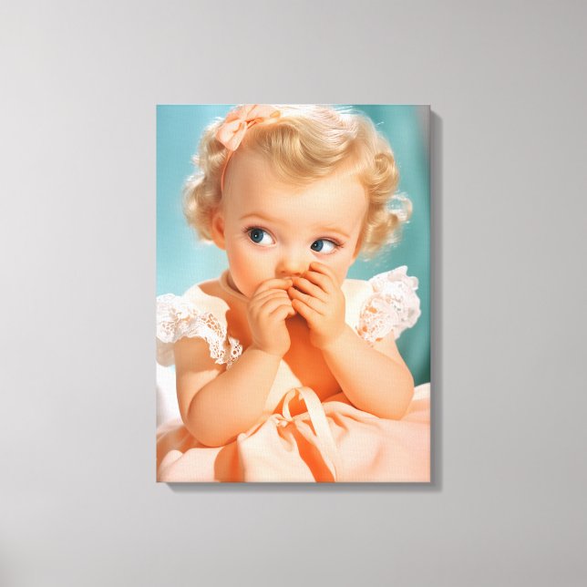 Toile Portrait de bébé fille des années 1950 (Recto)