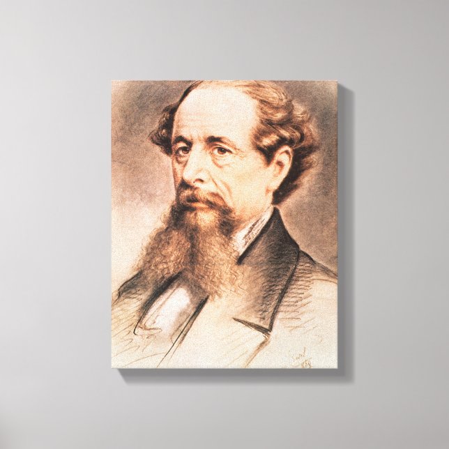 Toile Portrait de Charles Dickens, 1869 (Recto)
