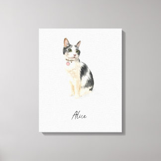 Toile Portrait de chat personnalisé à l'aquarelle