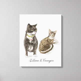 Toile Portrait de chat personnalisé à l'aquarelle