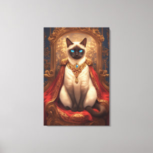 Toile Portrait de chat siamois royal majestueux