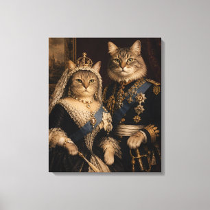 Toile Portrait de chats de la reine Victoria et du princ