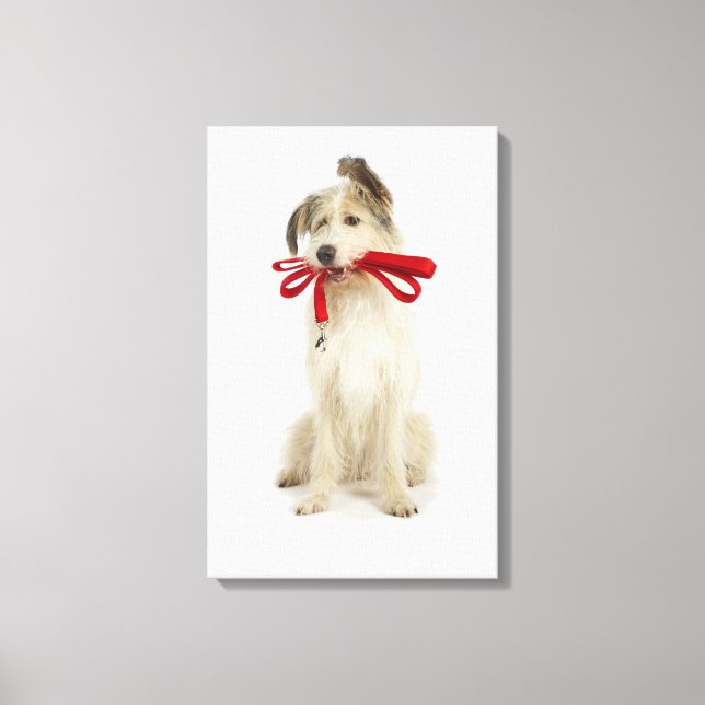 Toile Portrait de chien avec laisse (Recto)