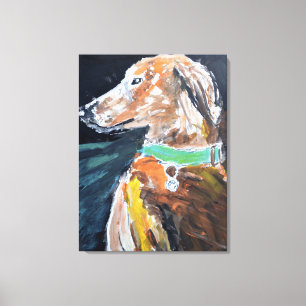 Toile Portrait de chien Dachshund