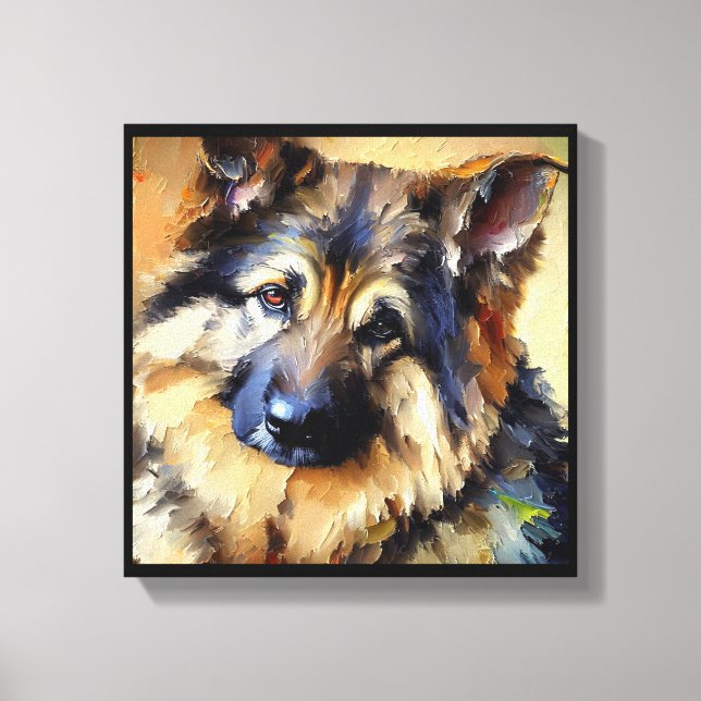 Toile Portrait de chien de berger bohémien (Recto)