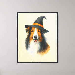 Toile Portrait de chien d'Halloween - Bailey the Sheltie