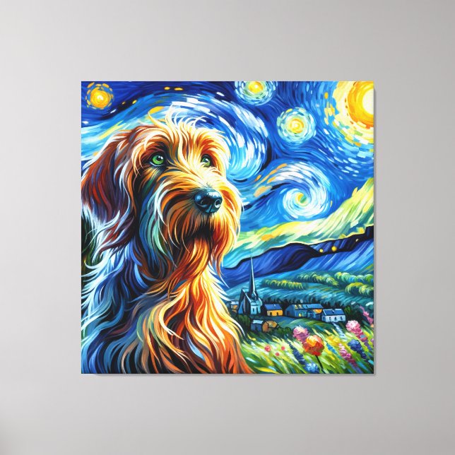 Toile Portrait de chien Starry Spinone - Portrait d'anim (Recto)
