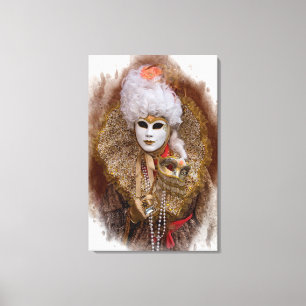 Toile Portrait de costume de carnaval, Venise