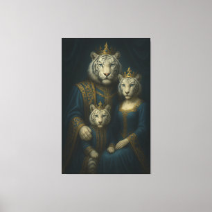 Toile Portrait de famille du Tigre Blanc Royal – Majestu