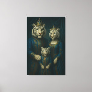 Toile Portrait de famille du Tigre Blanc Royal – Majestu