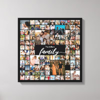 Portrait de famille en collage de 100 photos