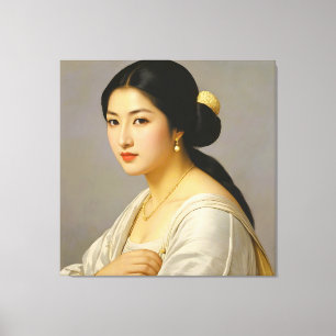 Toile Portrait de femme d'art fin "Yuki Mori"