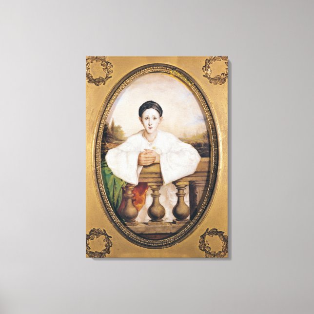 Toile Portrait de Gaspard Deburau sous le nom de Pierrot (Recto)