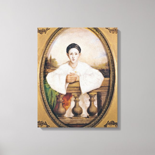 Toile Portrait de Gaspard Deburau sous le nom de Pierrot (Recto)