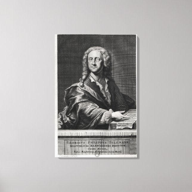 Toile Portrait de Georg Philipp Telemann (Recto)