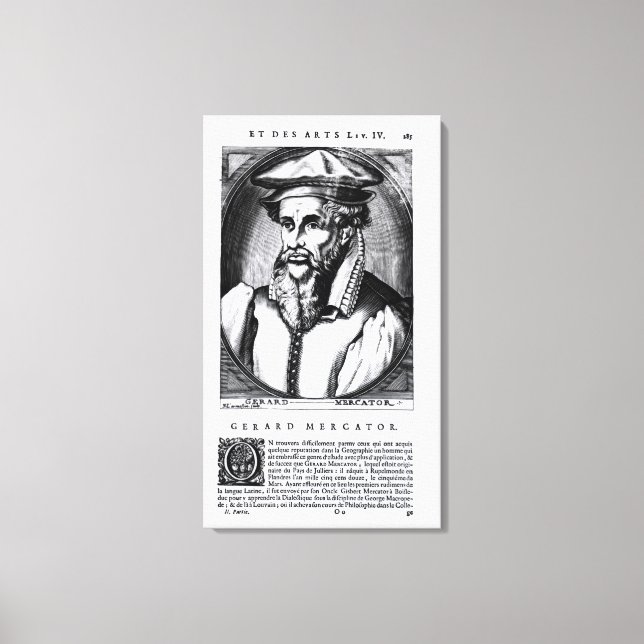 Toile Portrait de Gerard Mercator (Recto)