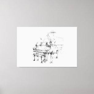 Toile Portrait de grand piano artistique - Premium