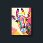 Toile Portrait de la Giraffe Pop Art coloré<br><div class="desc">Ce portrait pop art incroyablement coloré d'une girafe offre une interprétation moderne,  branchée et unique de cet animal incroyablement majestueux.</div>
