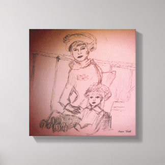 Toile portrait de la mère et de la fille