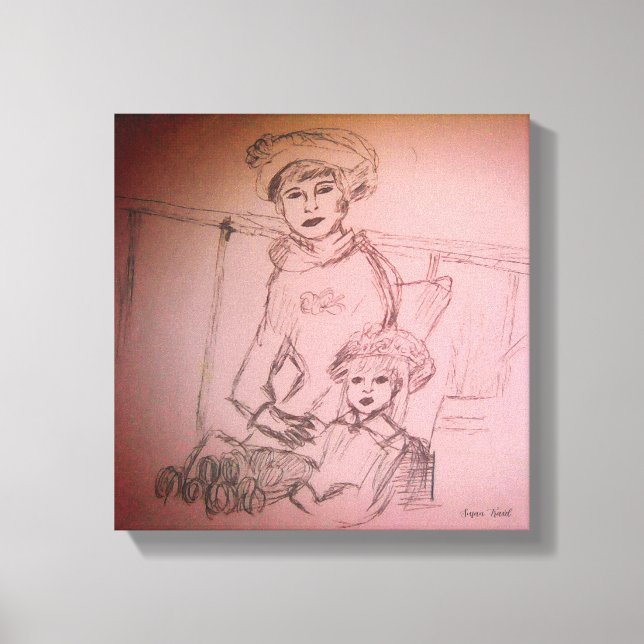 Toile portrait de la mère et de la fille (Recto)