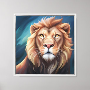Toile Portrait de l'Art numérique Lion