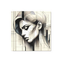 Portrait de ligne monochrome