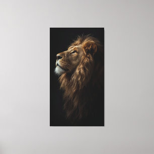 Toile Portrait de Lion Majestueux Force & Confiance Roya