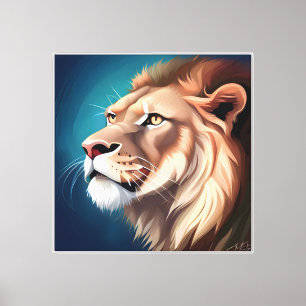 Toile Portrait de lion posé de côté-56557