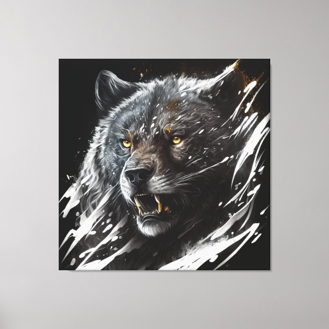 Toile Portrait de l'ours Peinture animale Faune Aventure (Recto)