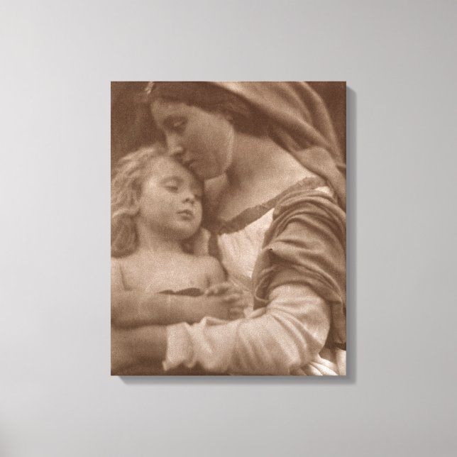 Toile Portrait de Mother and child (sepia photo) (Recto)
