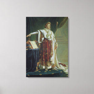 Toile Portrait de Napoléon I dans ses Robes de couronnem