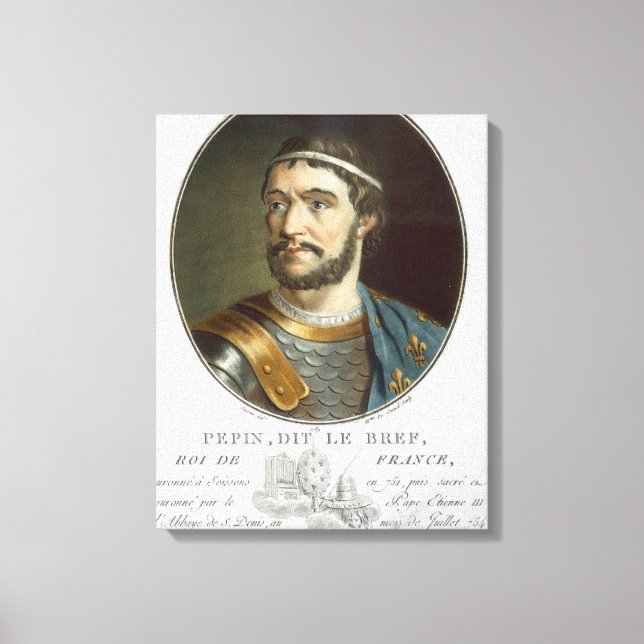 Toile Portrait de Pepin, appelé "Le Bref", Roi de France (Recto)