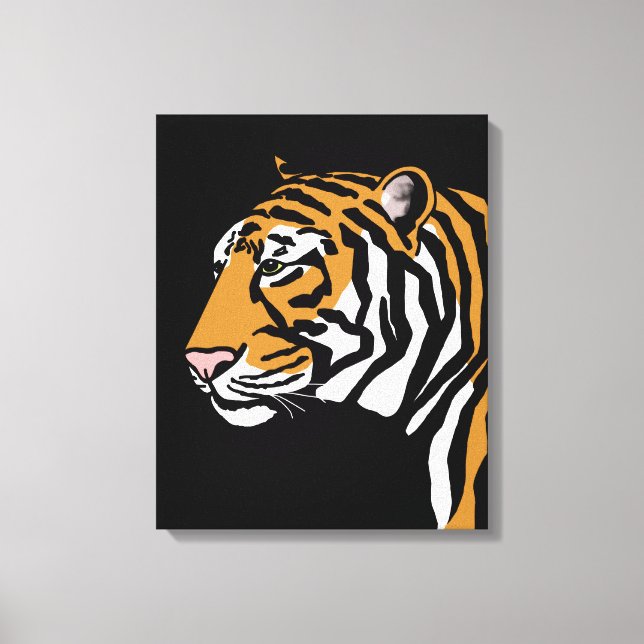 Toile Portrait de profil de tigre (Recto)