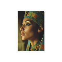 Portrait de Reine Égyptienne Royale Turquoise Or