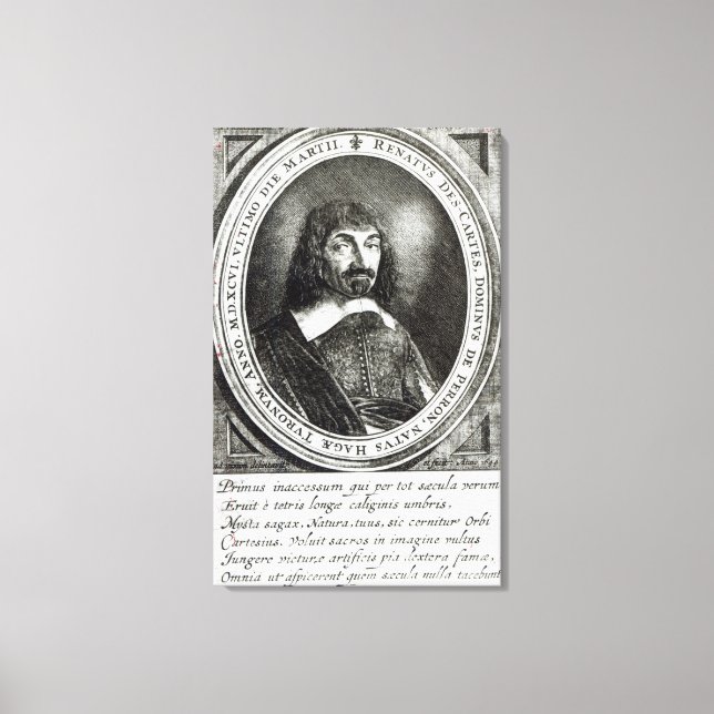 Toile Portrait de René Descartes, 1644 (Recto)