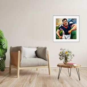 Toile Portrait de rugby masculin - Enveloppé