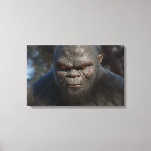 TOILE PORTRAIT DE SASQUATCH BIGFOOT FERMER II