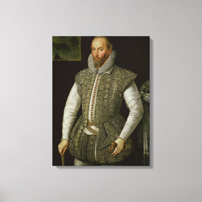 Toile Portrait de Sir Walter Raleigh, 1598 (Recto)