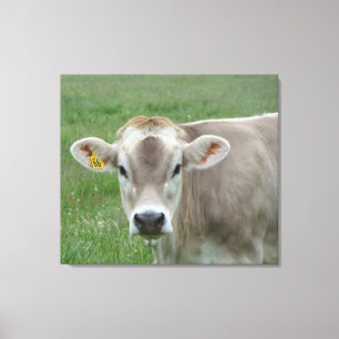 Toile Portrait de vache du Jersey de sépia