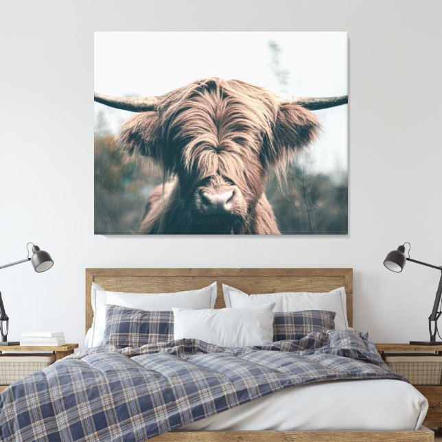 Toile Portrait de vache highland (Insitu(Chambre))