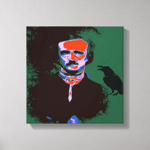Toile Portrait d'Edgar Allan Poe en Pop Art