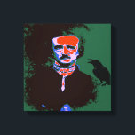 Toile Portrait d'Edgar Allan Poe Pop Art<br><div class="desc">Edgar Allan Poe était un écrivain américain,  surtout connu pour ses nouvelles,  notamment ses contes de mystère et de macabre.</div>