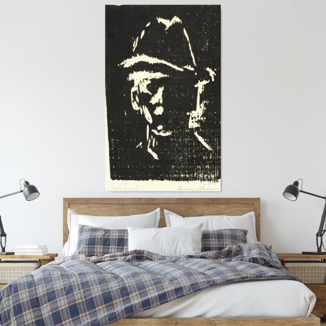 Toile Portrait d'homme avec chapeau (Insitu(Chambre))