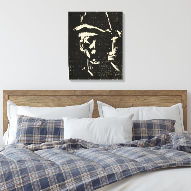 Toile Portrait d'homme avec chapeau (Insitu(Chambre))