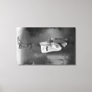 Toile Portrait du joueur de baseball tenant Bat