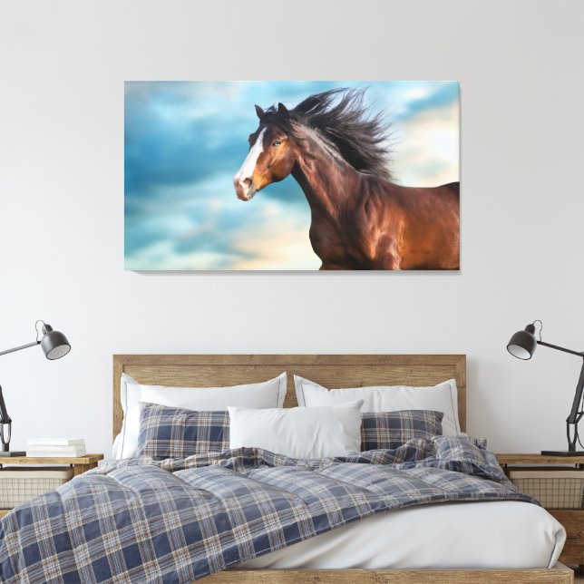Toile Portrait du magnifique cheval avec mane longue (Insitu(Chambre))